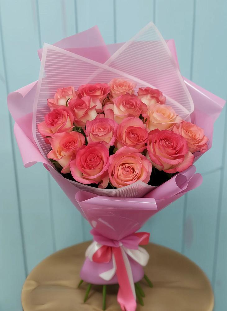 Букет 15 Розовых роз Равель в Алексине