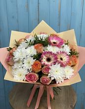 Букет цветов из:  Розы, Герберы и Хризантемы в Алексине