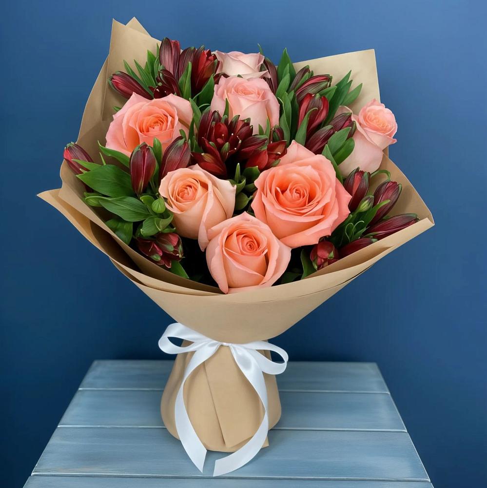 Букет цветов из: Розы и Альстромерии в Алексине