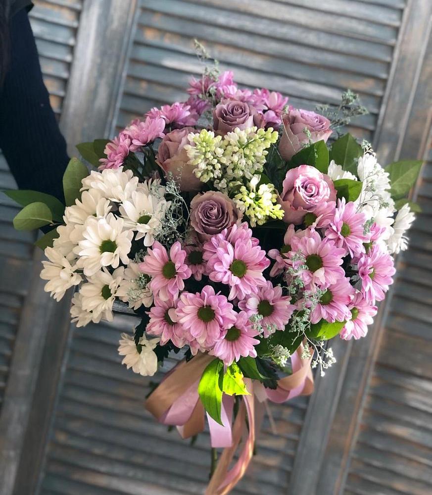 Букет цветов из: Хризантемы и Розы в Алексине