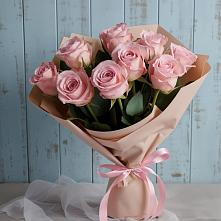 9 розовых роз в Алексине Букет цветов из:  Розы в Алексине