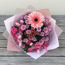 Букет цветов из:  Розы, Герберы и Хризантемы в Алексине