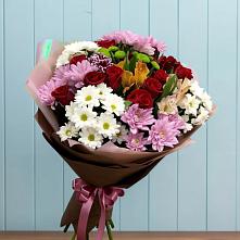 Букет цветов из:  Розы, Хризантемы и Альстромерии в Алексине