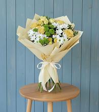 Букет Луч солнца в Алексине Букет цветов из:  Хризантемы и Розы в Алексине