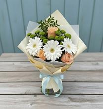 Букет цветов из:  Герберы, Розы и Хризантемы в Алексине