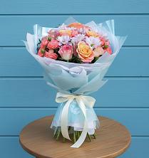 Букет Счастливые мгновение в Алексине Букет цветов из:  Хризантемы и Розы в Алексине