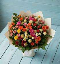 Букет Микс из разноцветных кустовых роз #REPLACE_PRED# Алексине